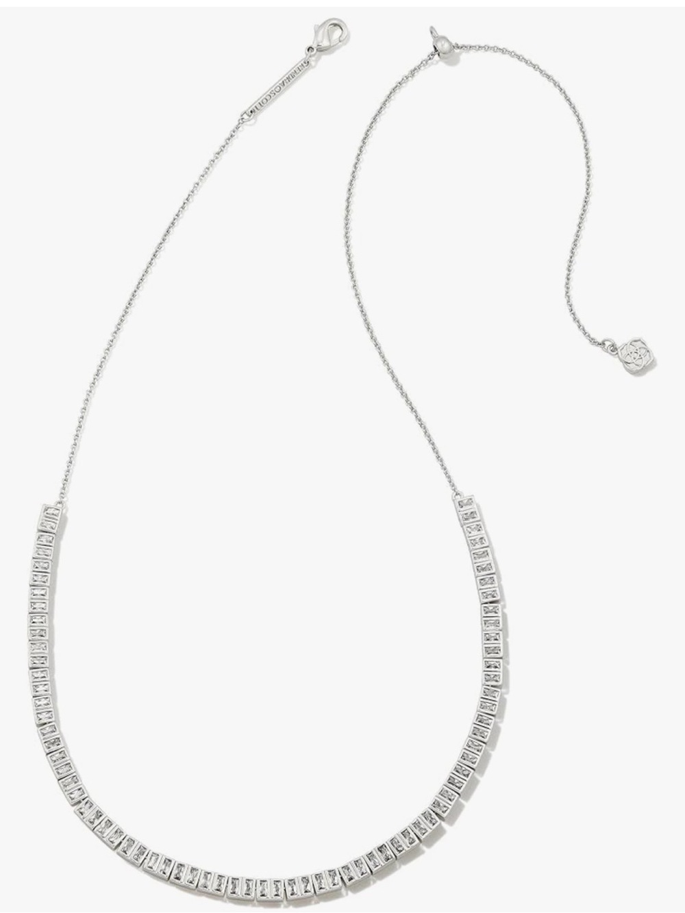 Kendra Scott Silver Crystal Channel Necklace - Silver